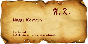 Nagy Korvin névjegykártya
