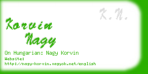korvin nagy business card